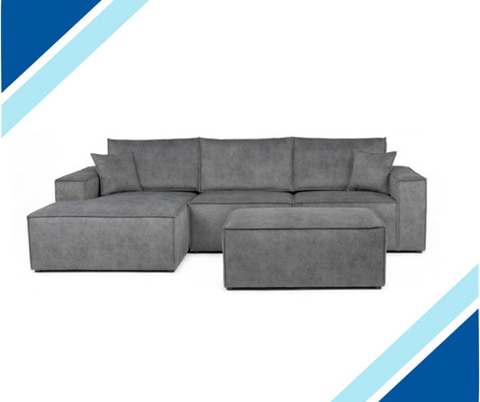 Appleby Grey Fabric Modular Corner Sofa - Lakeland Sofa Warehouse
