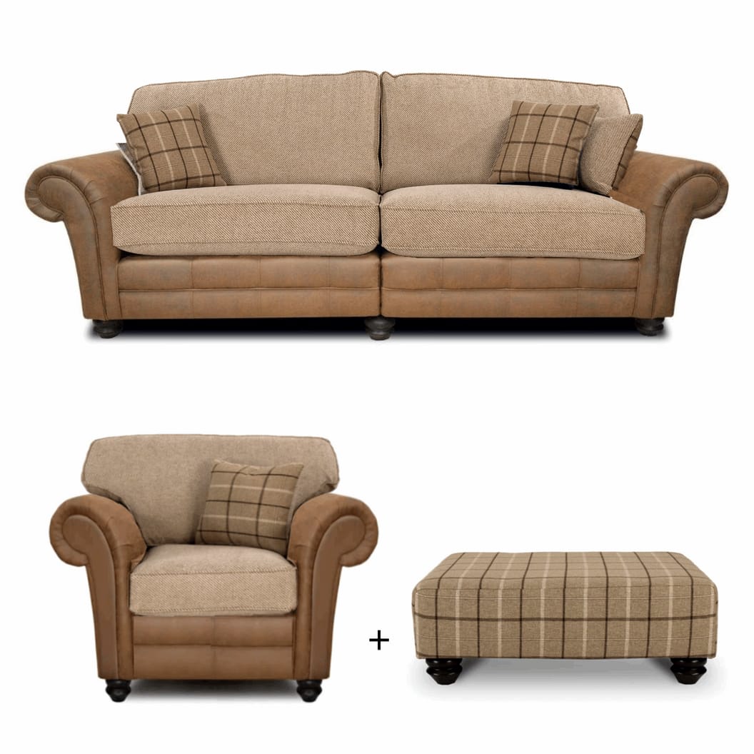 The Darwin Two Tone Fabric Sofa- Lakeland Sofa Warehouse