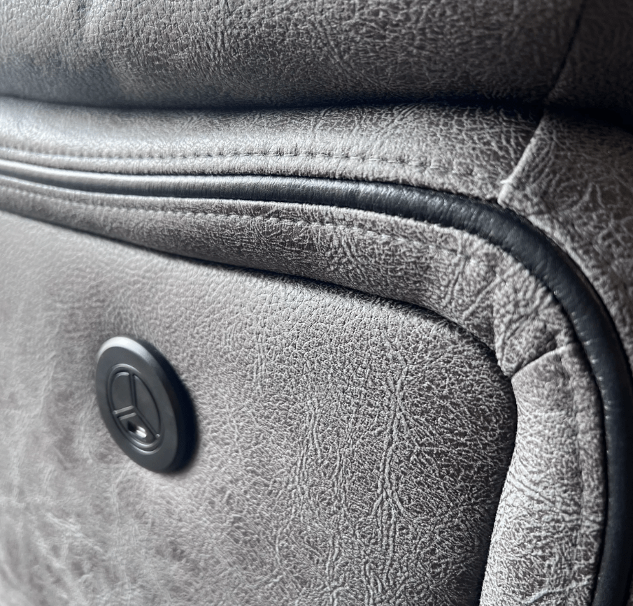 Newton LeatherAire Power Recliner Sofa - USB Ports - Grey - Lakeland Sofa Warehouse