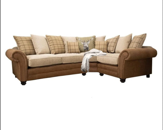 The Darwin Two Tone Fabric Corner Sofa Collection - Lakeland Sofa Warehouse
