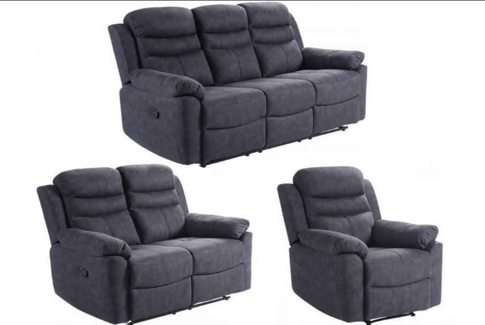 Caldbeck Gloucester Fabric Recliner Sofa Collection - Charcoal