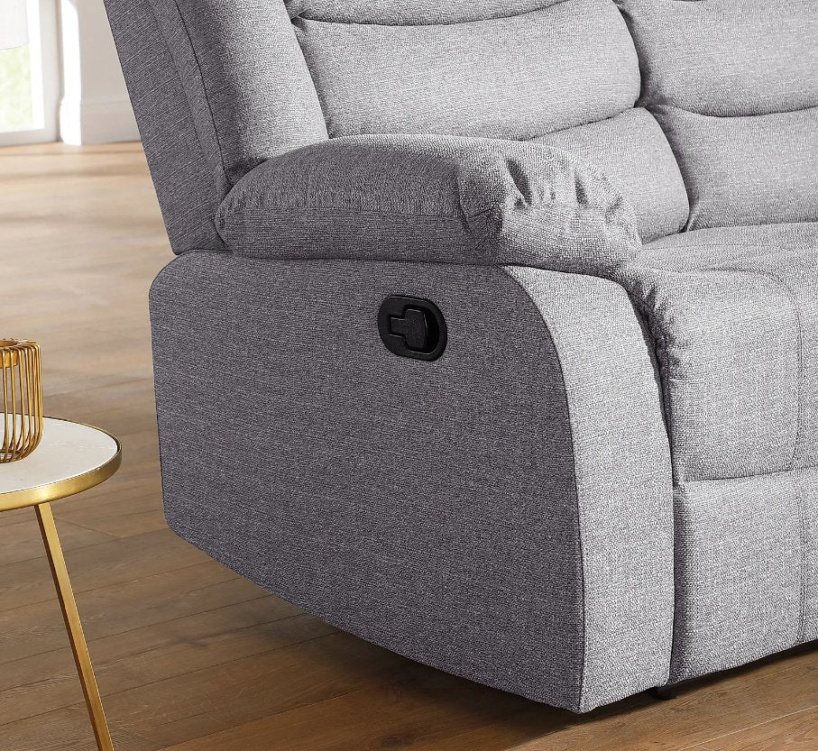 Rosley Fabric Recliner Sofa Set - Grey - Lakeland Sofa Warehouse