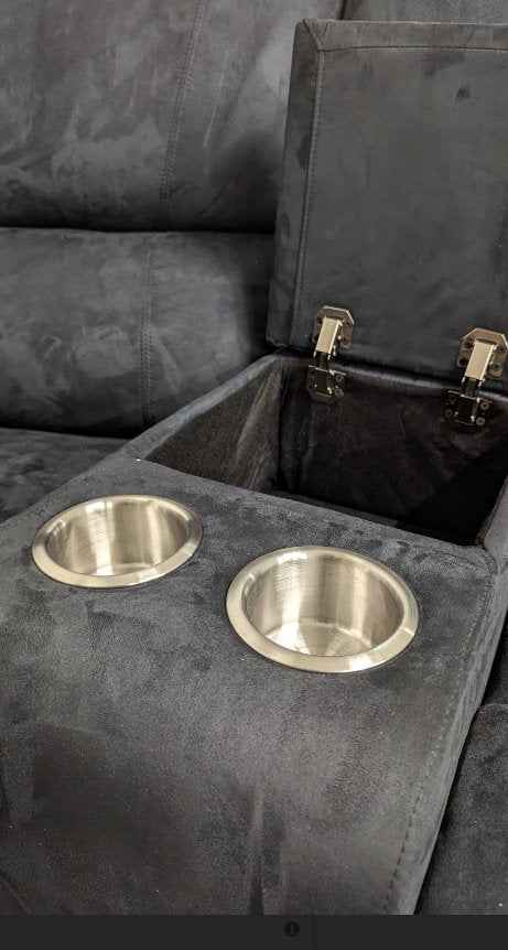 Venus Suede Fabric Power Recliner Corner Sofas With Chaise