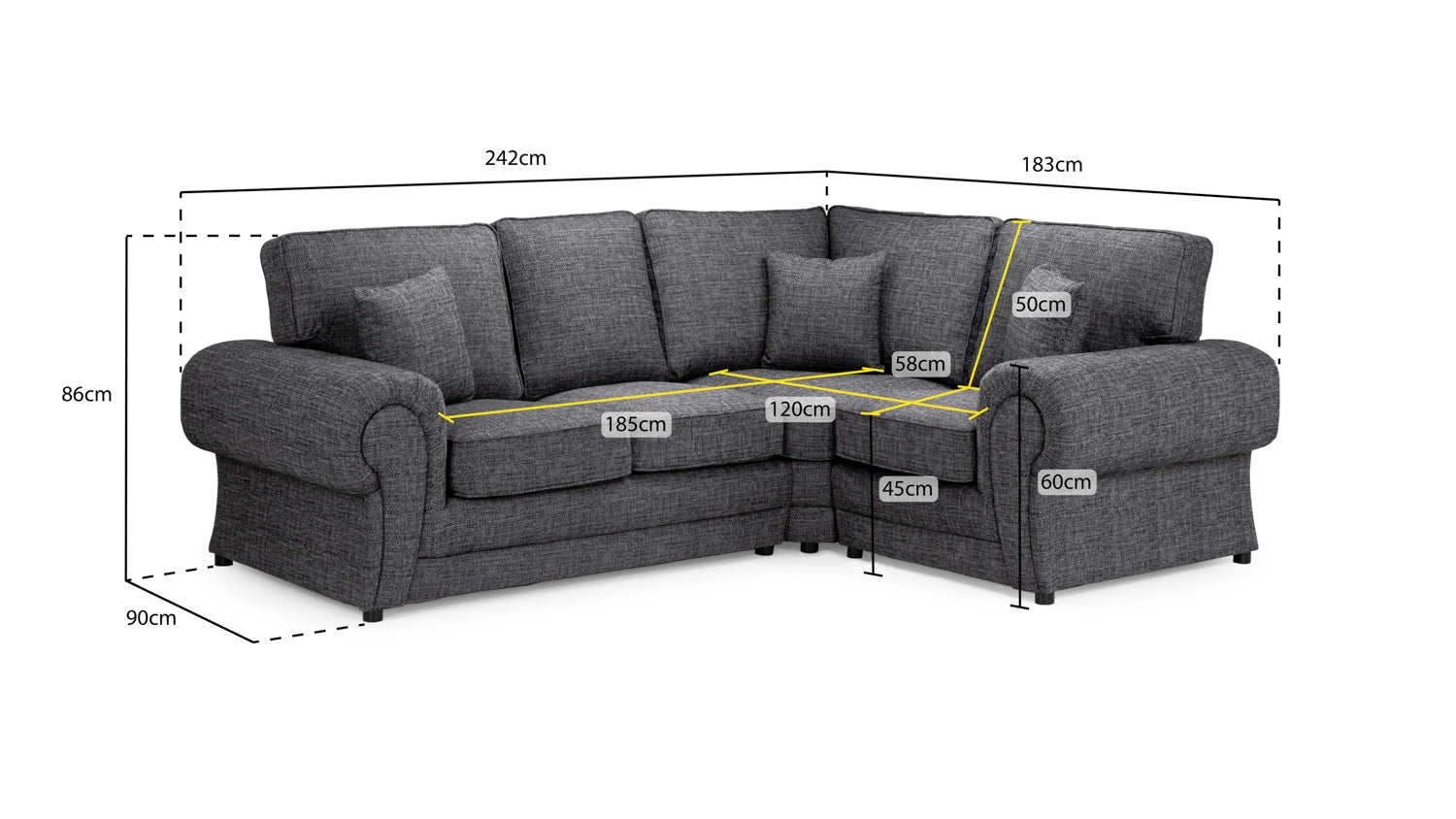 Walton Fabric Corner SofaSuites and sofasLakeland Sofa Warehouse