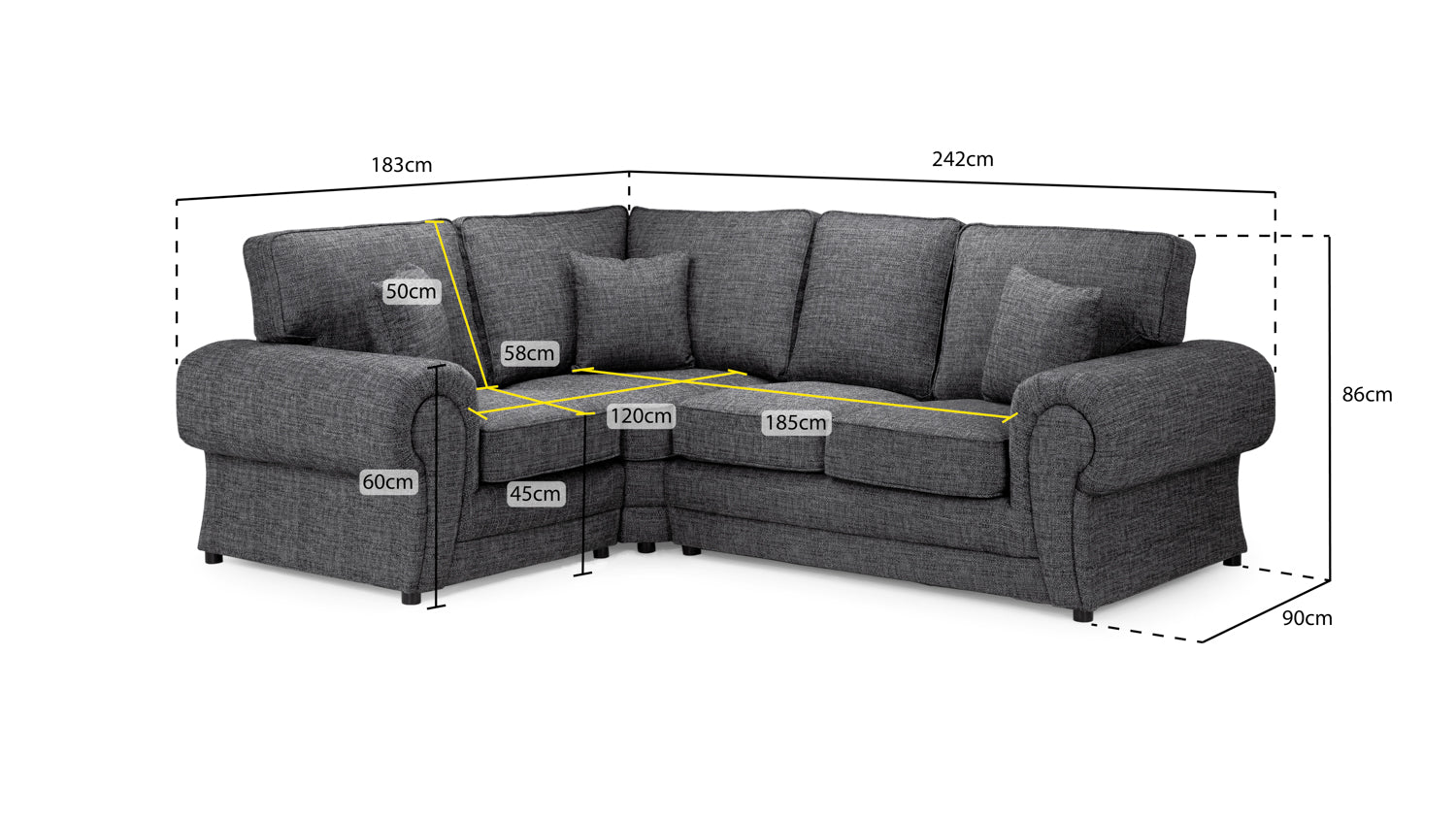 Walton Fabric Corner SofaSuites and sofasLakeland Sofa Warehouse