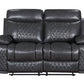 Atlanta Leather Reclining Corner Sofa in charcoal with quilted design.