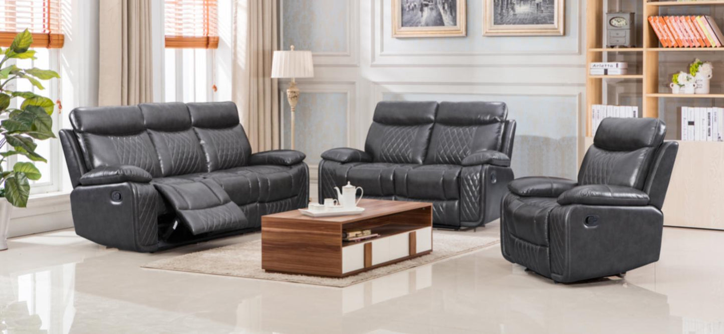 Atlanta Leather Reclining Corner Sofa Collection in living room setting.