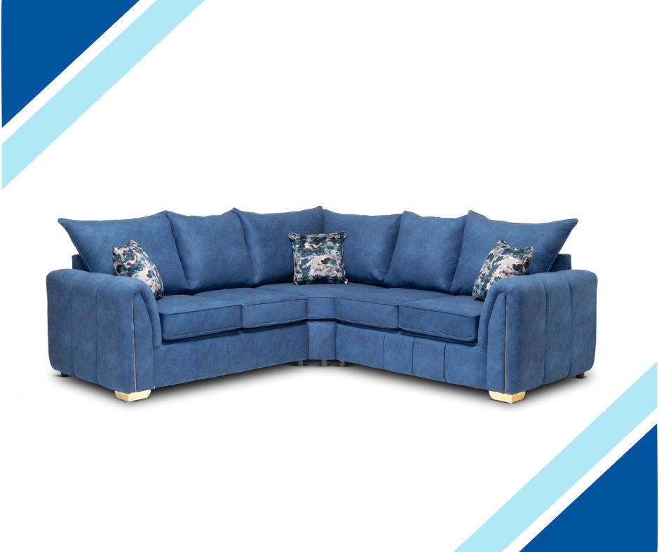 Aqua Fabric Corner Sofa - Lakeland Sofa Warehouse