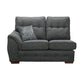 Ashley Fabric Corner Collection grey sofa with cushioned arm rests and buttoned back cushions.