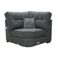 Ashley Fabric Sofa Collection in dark gray, modern corner piece with cushioned armrests and buttoned back cushions.