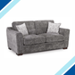 Elegant gray Astrid Fabric Sofa with patterned cushions and solid wood frame for living room comfort.