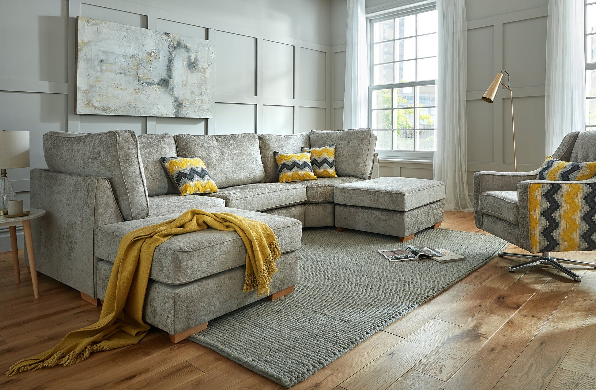 Bishop Fabric U Shaped Modular Corner Suite Sofa (Build your own) - Lakeland Sofa Warehouse