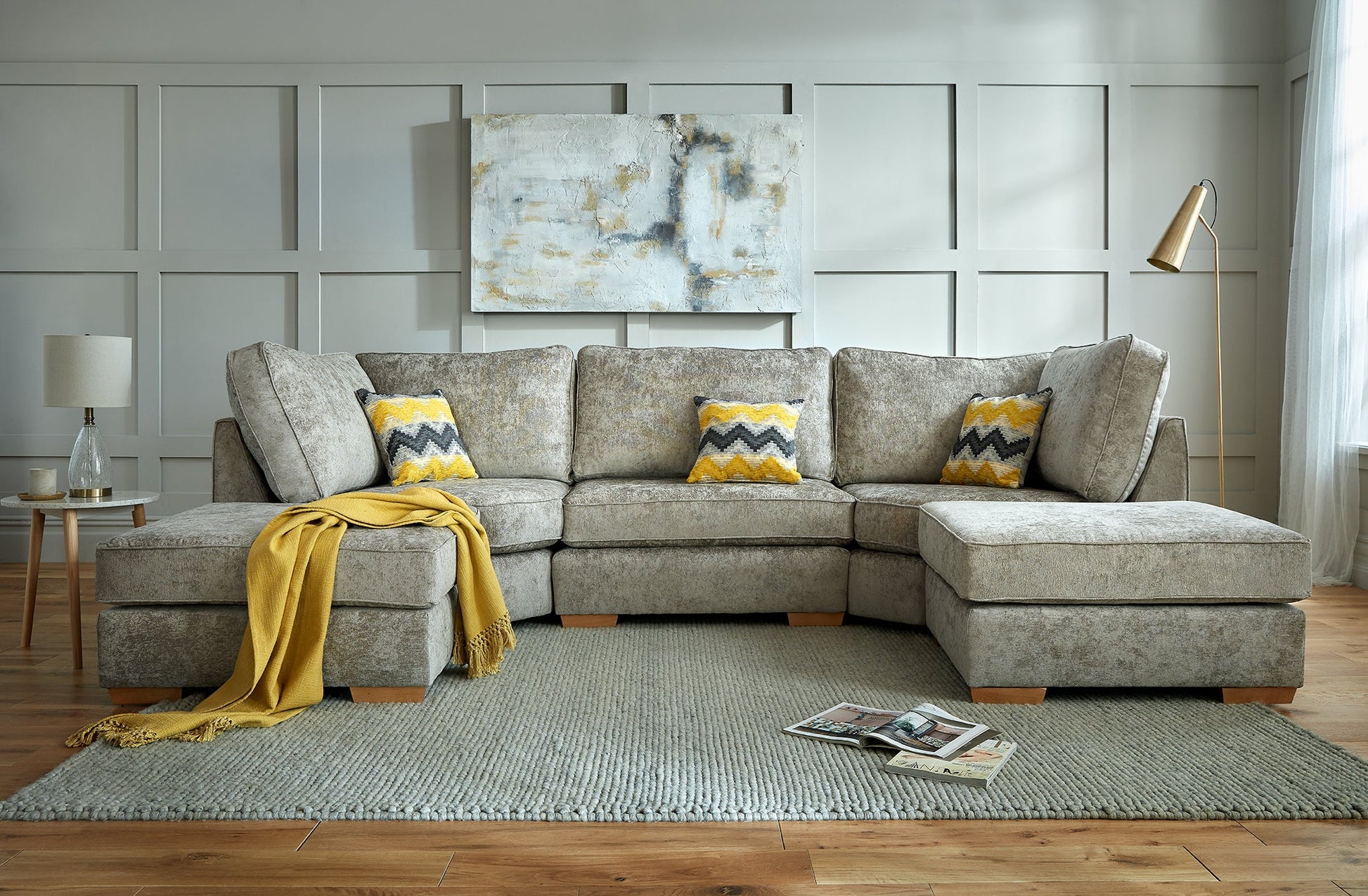 Bishop Fabric U Shaped Modular Corner Suite Sofa (Build your own) - Lakeland Sofa Warehouse