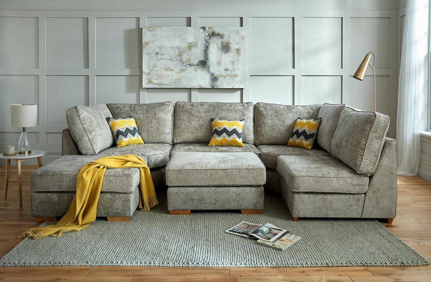 Bishop Fabric U Shaped Modular Corner Suite Sofa (Build your own) - Lakeland Sofa Warehouse