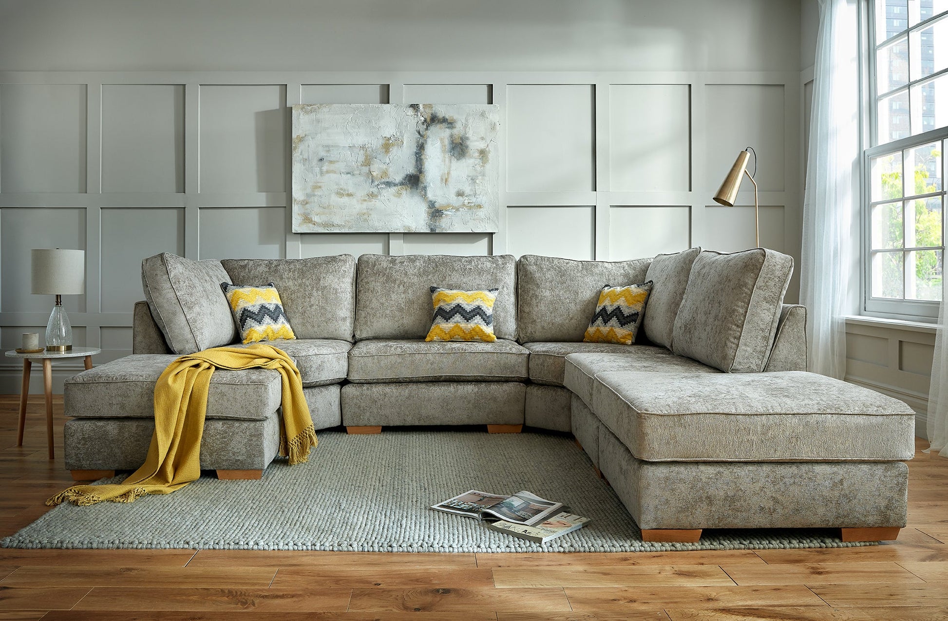 Bishop Fabric U Shaped Modular Corner Suite Sofa (Build your own) - Lakeland Sofa Warehouse