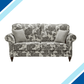 Cambridge Fabric Sofa Collection - floral pattern, houndstooth accent pillows, solid wood feet.