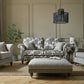 Cambridge Fabric Sofa Collection in elegant living room with houndstooth and pinstripe designs.