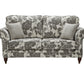 Cambridge Fabric Sofa in floral and houndstooth design with solid wood feet.