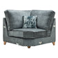 Carrington Fabric Sofa Collection snuggler with hand-studded details and decorative cushion.