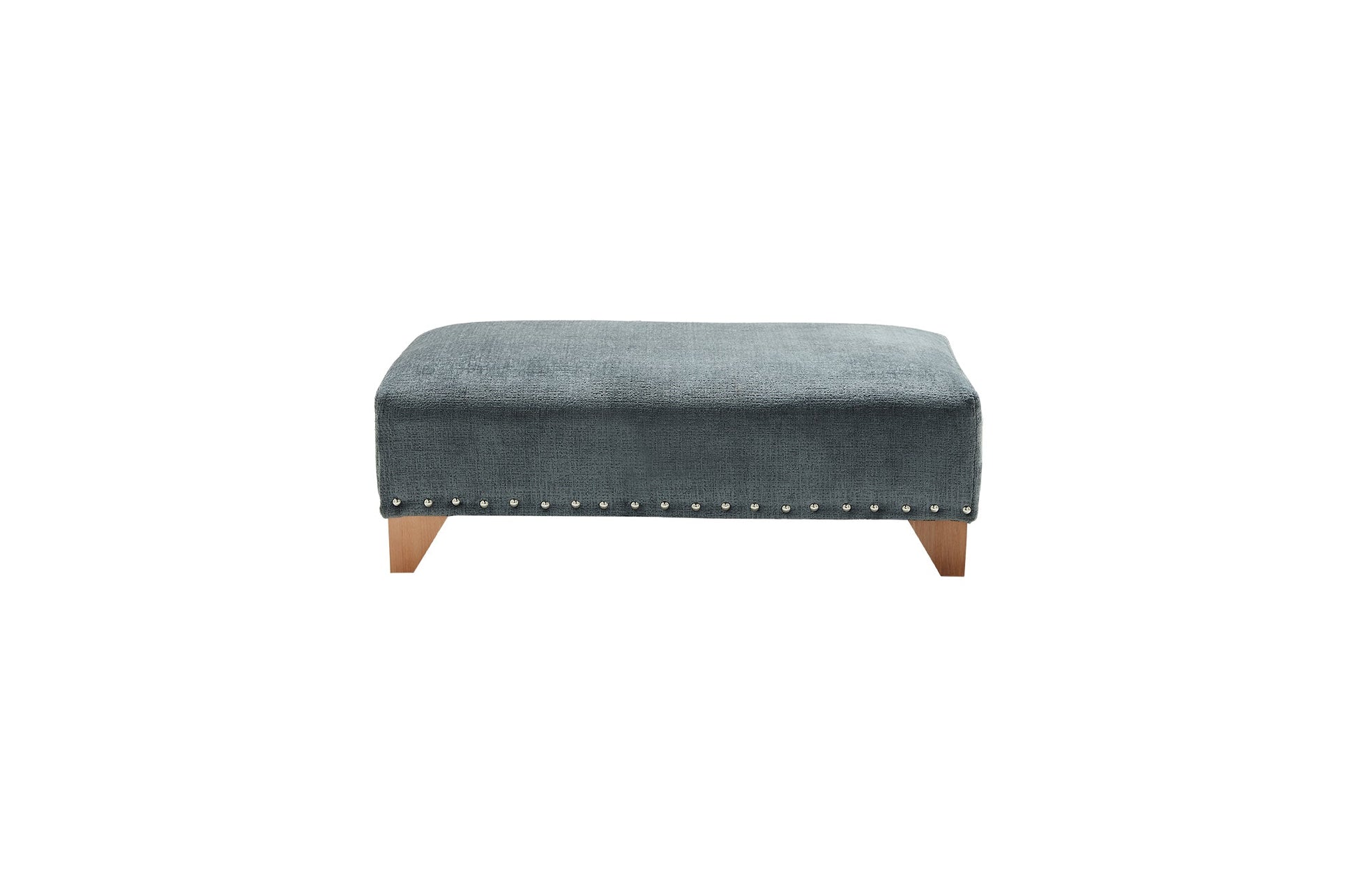 Carrington Fabric Sofa Footstool with elegant hand-studded detailing.