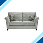 Carrington Fabric Sofa Collection with hand-studded arms, shown in grey with decorative pillows.