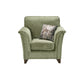 Carrington Fabric Sofa Collection green chair with cushion, elegant design.