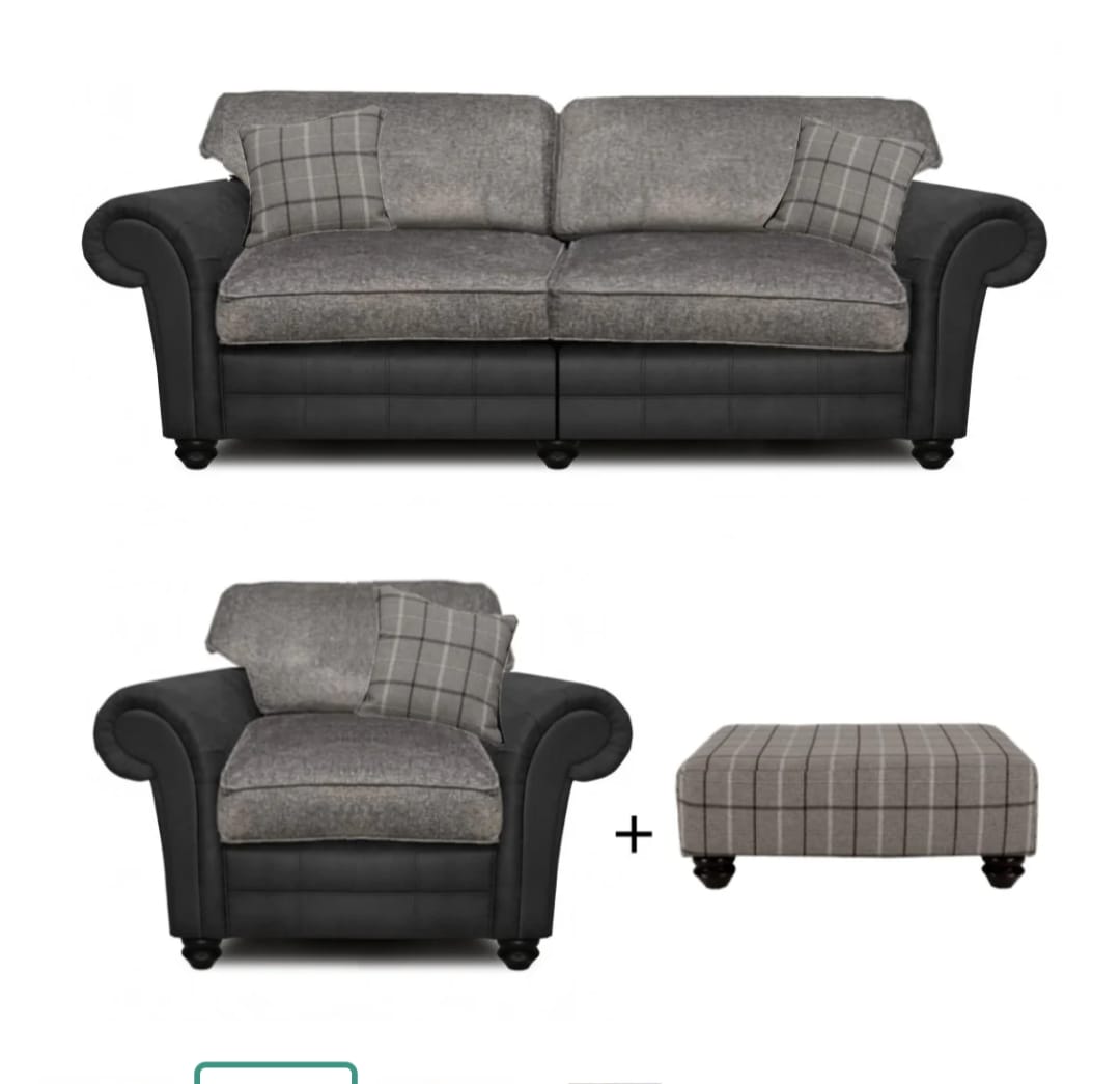  The Darwin Two Tone Fabric Sofa- Lakeland Sofa Warehouse