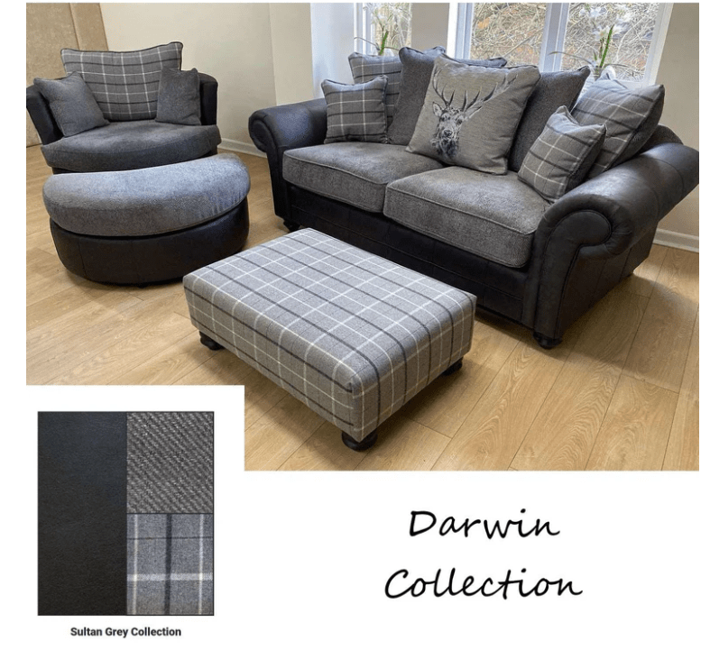  The Darwin Two Tone Fabric Sofa- Lakeland Sofa Warehouse