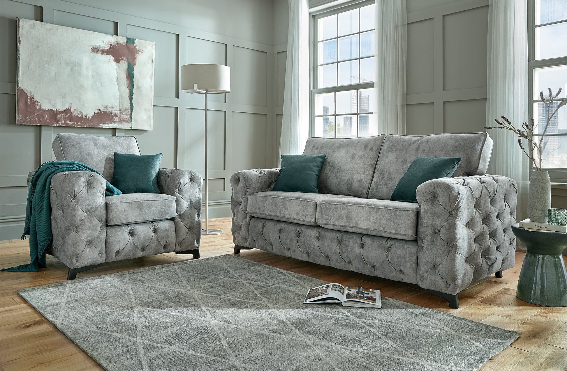 Gatsby Fabric Chesterfield Corner Sofa Collection - Lakeland Sofa Warehouse