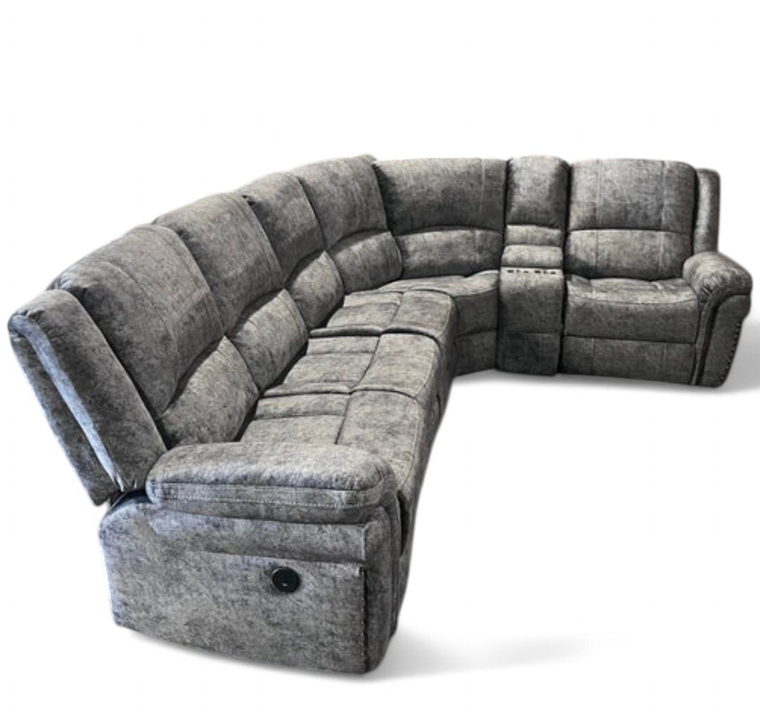 Grange Fabric Modular Electric Corner Sofa - With USB Ports - Lakeland Sofa Warehouse