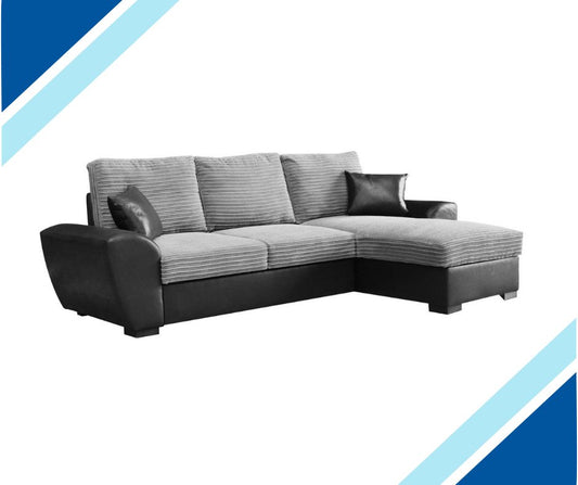 Greystoke Fabric Jumbo Cord Corner Sofa Bed - Lakeland Sofa Warehouse