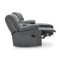 3 seater fabric recliner sofa with chaise and padded armrests in modern design.