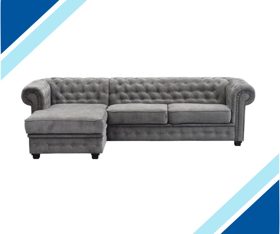 Ireby Chesterfield Corner sofa - Grey - Lakeland Sofa Warehouse