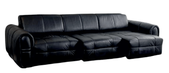 Isaac Leather 4 Seater Electric Sofa Bed, black color, remote-controlled, ex-display model