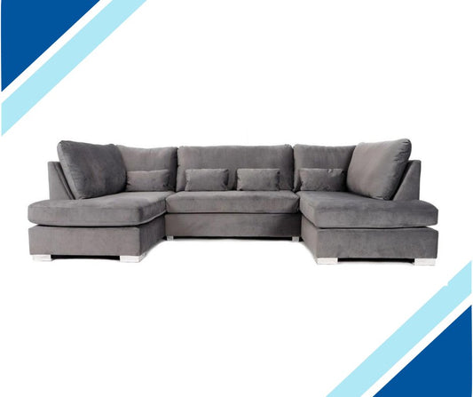 Levens U Shaped Sofa In Plush Velvet - Lakeland Sofa Warehouse