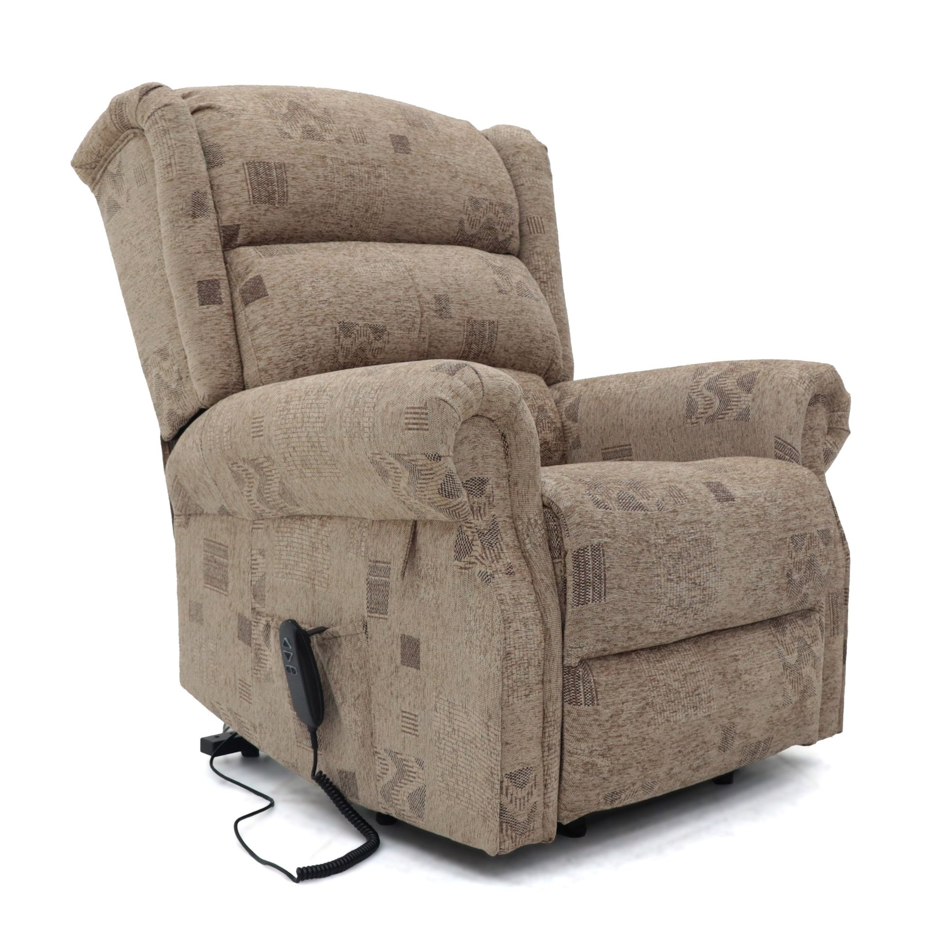 Malton Patterned Rise and Recline Armchair Electric Dual Motor - Lakeland Sofa Warehouse