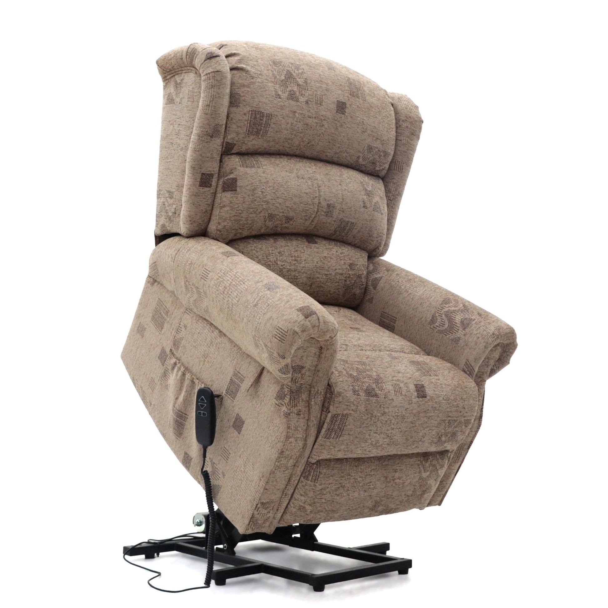 Malton Patterned Rise and Recline Armchair Electric Dual Motor - Lakeland Sofa Warehouse