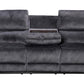 Milano Fabric Reclining Corner Sofa in charcoal, featuring cup holders and plush suede upholstery.