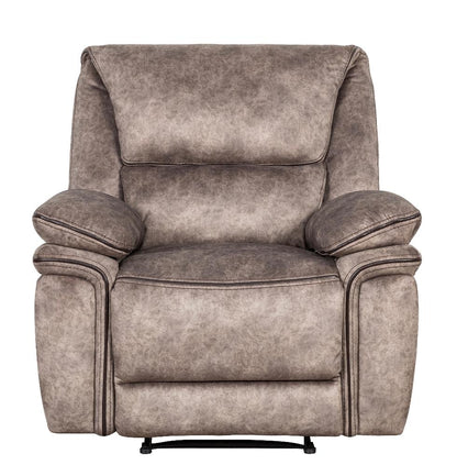 Milano Fabric Reclining Corner Sofa in taupe, luxury suede, cinema-style comfort.