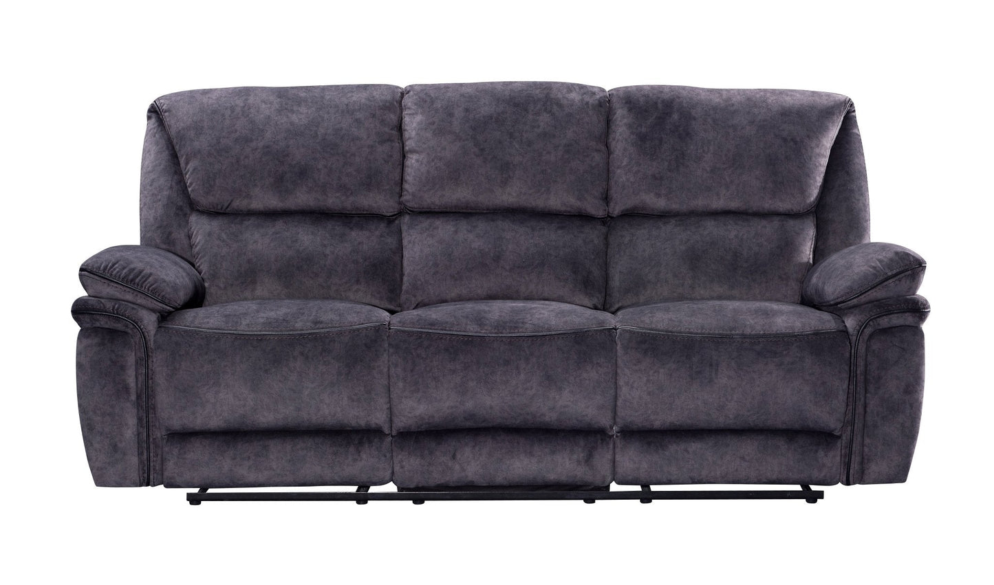 Milano Fabric Reclining Corner Sofa in charcoal suede, offers comfort and practicality.