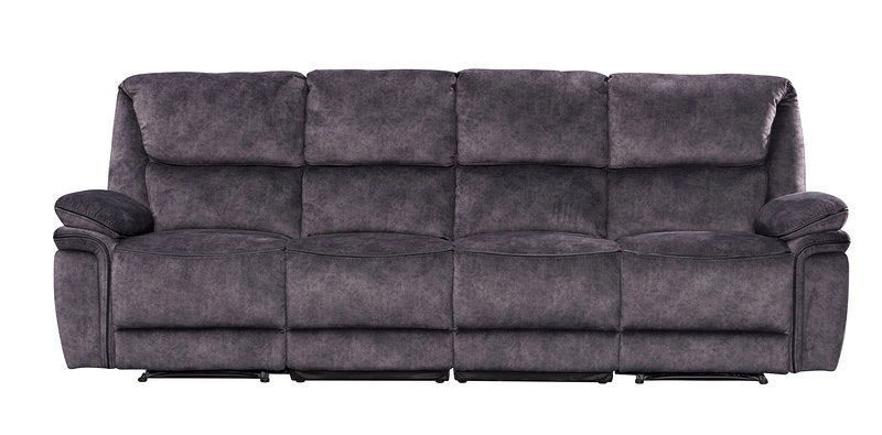 Milano Fabric Reclining Corner Sofa in Charcoal suede.