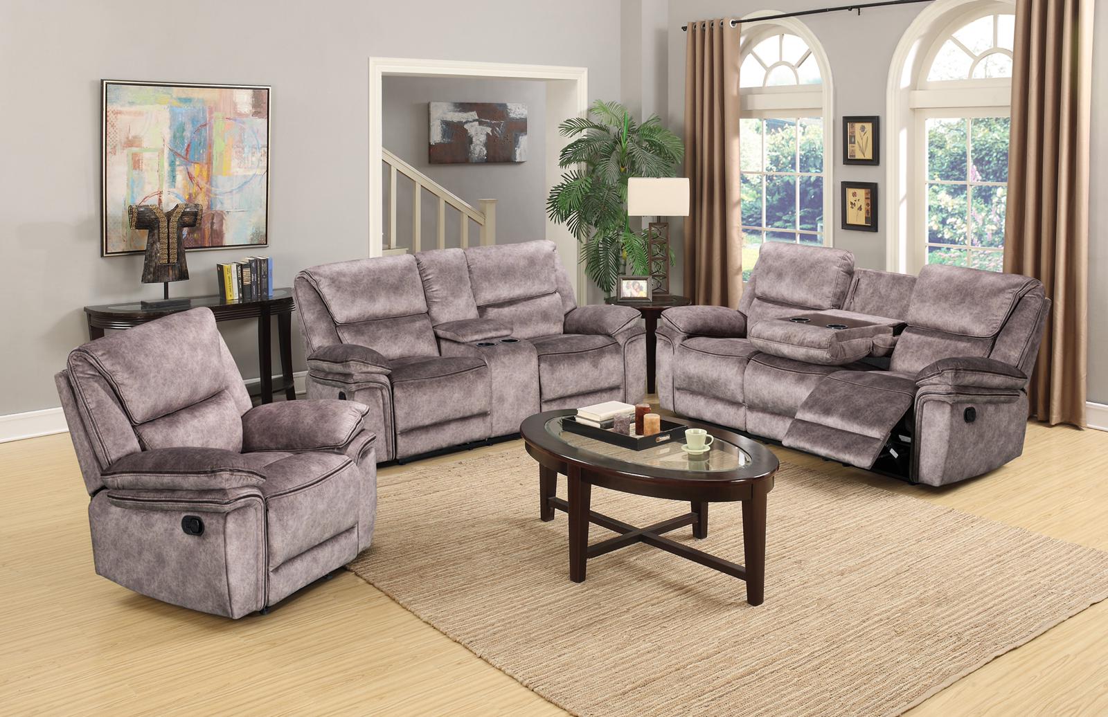 Milano Fabric Reclining Corner Sofa in luxurious suede, featuring comfort and practicality with optional cup holders and storage, available in Charcoal and Taupe.