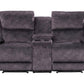 Milano Fabric Reclining Corner Sofa in charcoal suede with cup holders.