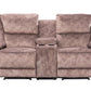 Milano Fabric Reclining Corner Sofa in suede fabric with cup holders for cinema-style experience.