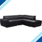 Nateby Black Leather Corner Sofa With Storage & Ottoman - Lakeland Sofa Warehouse