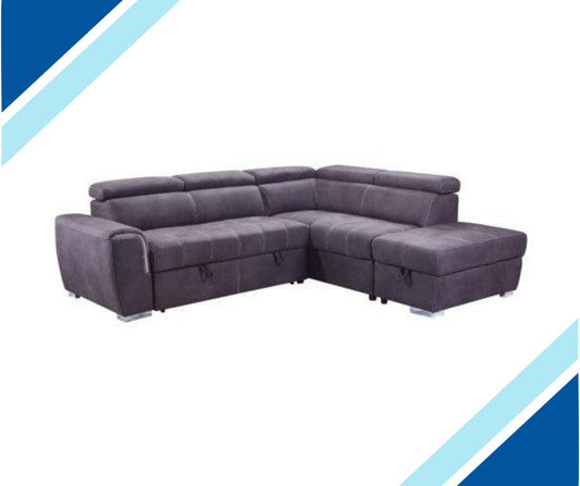 Nateby Fabric Corner Sofa With Storage & Ottoman - Lakeland Sofa Warehouse