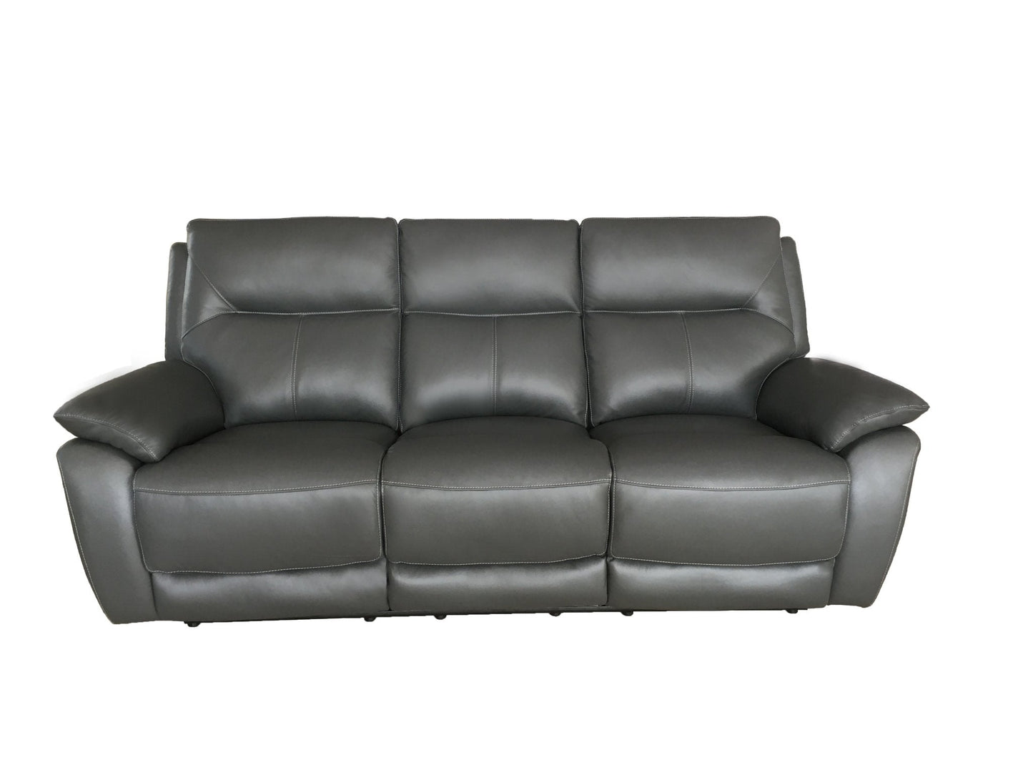 Rimini Leather Reclining 3-seater sofa in charcoal, crafted with natural cow leather for ultimate comfort and luxury.