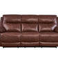 Rimini Leather Reclining 3-seater sofa in chestnut color.