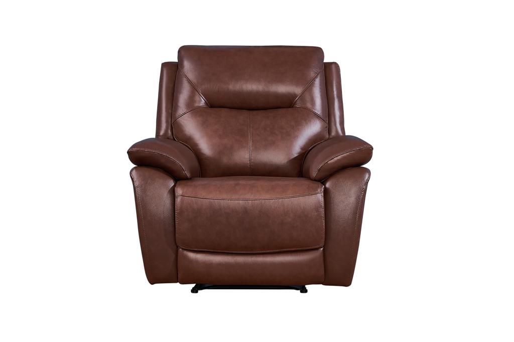 Rimini Leather Reclining chair in chestnut, luxurious and comfortable design.