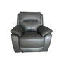 Rimini Leather Reclining Chair in Charcoal, luxurious cow leather, cushioned back, ultimate comfort.